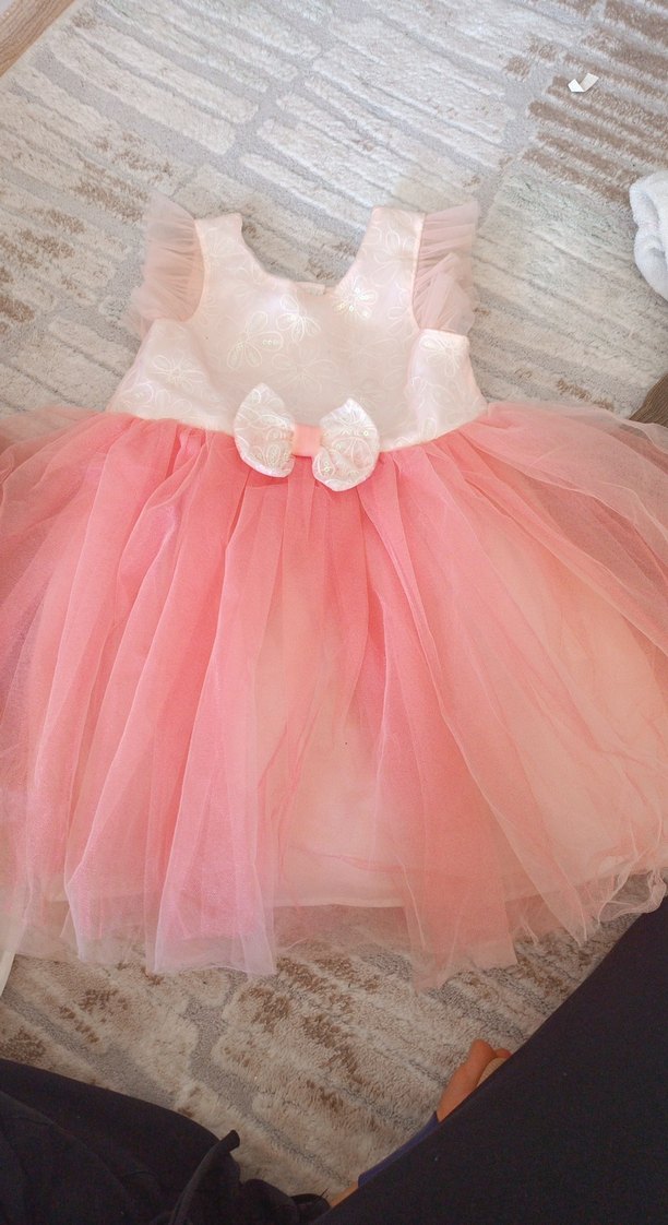 Kız Çocuk Pembe Dantel Detaylı Elbise - Görsel 2