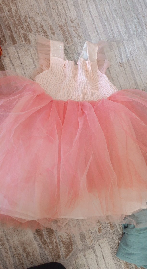 Kız Çocuk Pembe Dantel Detaylı Elbise - Görsel 3