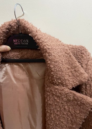 Pembe Midi Peluş Kadın Kaban - Görsel 2