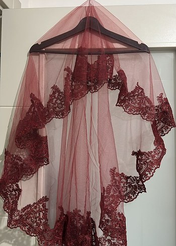 Bordo Dantelli Bohem Tarzı Gelinlik Aksesuarı