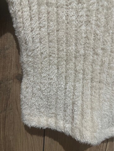 xs Beden pull and bear crop kazak cozy mood krem rengi