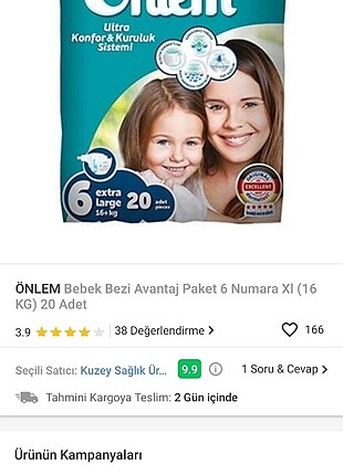 Önlem bebek bezi 6 numara