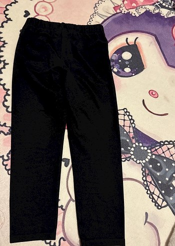 Kız Çocuk Siyah Baskılı Tayt Unicorn Desenli - Görsel 3