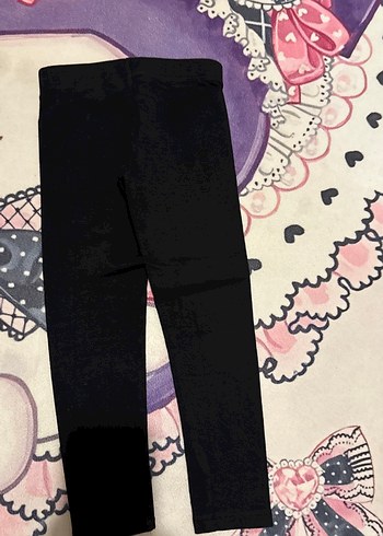 Kız Çocuk Siyah Süet Dar Kesim Tayt - Görsel 2