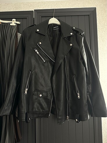 Stradivarius biker deri ceket