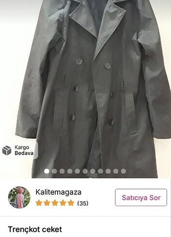 40 Beden Siyah trençkot