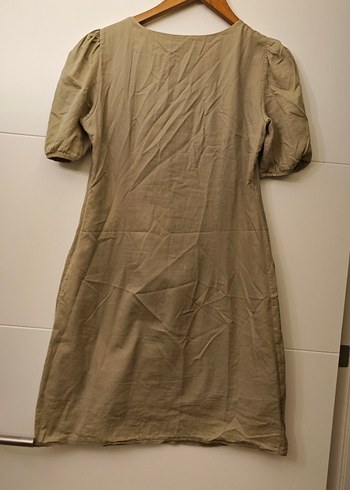 Nakışlı Bej Keten Bohem Hamile Tunik - Görsel 4