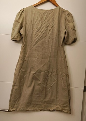 Nakışlı Bej Keten Bohem Hamile Tunik - Görsel 3