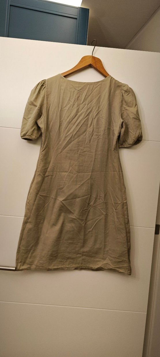 Nakışlı Bej Keten Bohem Hamile Tunik - Görsel 4