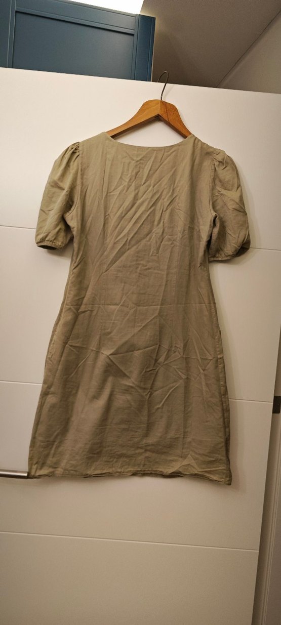 Nakışlı Bej Keten Bohem Hamile Tunik - Görsel 3