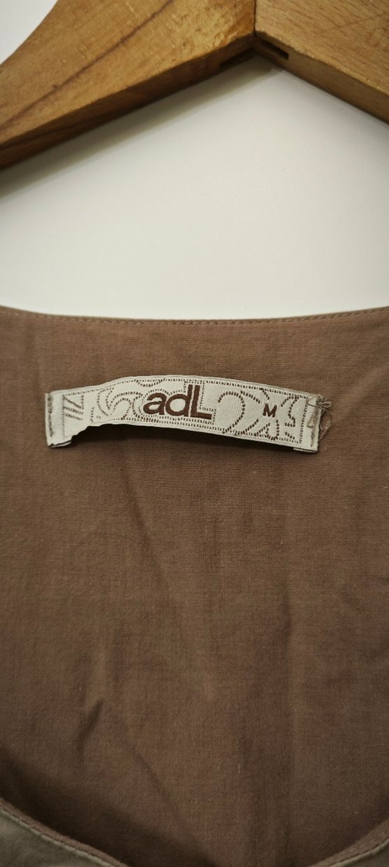 Nakışlı Bej Keten Bohem Hamile Tunik - Görsel 5