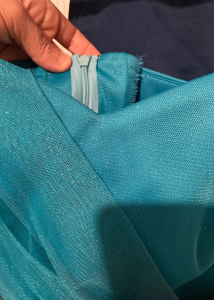 Tül simli abiye - Görsel 4