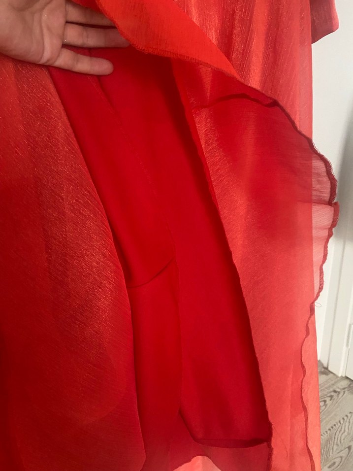 Janjan Tesettür Abiye Nar çiçeği rengi - Görsel 4