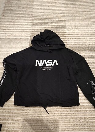 Siyah belden iplikli sweatshirt 