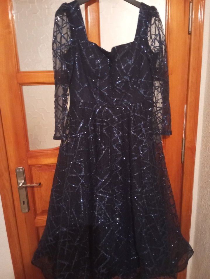 Lacivert simli Uzun Abiye - Görsel 2