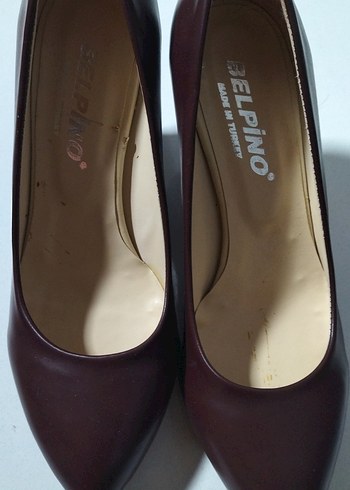 Klasik Kahverengi Deri Stiletto Topuklu - Görsel 4