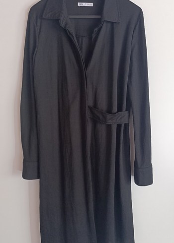 Zara Siyah Gömlek Elbise. - Görsel 5