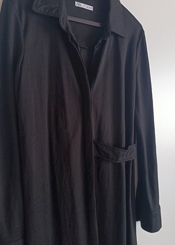 Zara Siyah Gömlek Elbise. - Görsel 7