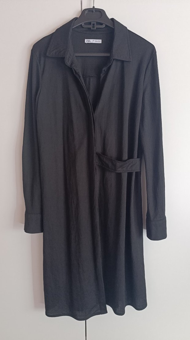 Zara Siyah Gömlek Elbise. - Görsel 5