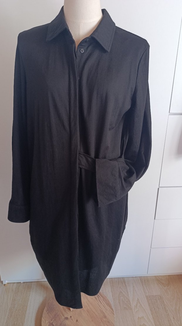 Zara Siyah Gömlek Elbise. - Görsel 4