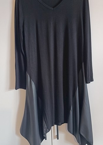 Jarin Marka,Siyah Uzun Kollu Asimetrik Kesim Elbise - Görsel 7