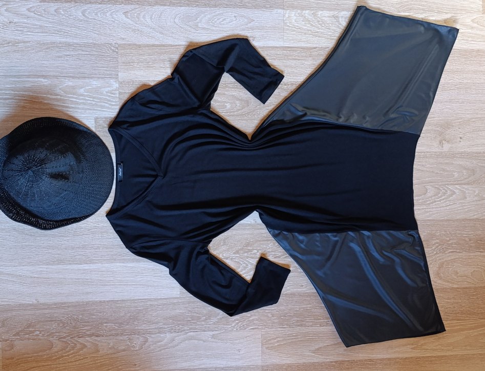 Jarin Marka,Siyah Uzun Kollu Asimetrik Kesim Elbise - Görsel 5