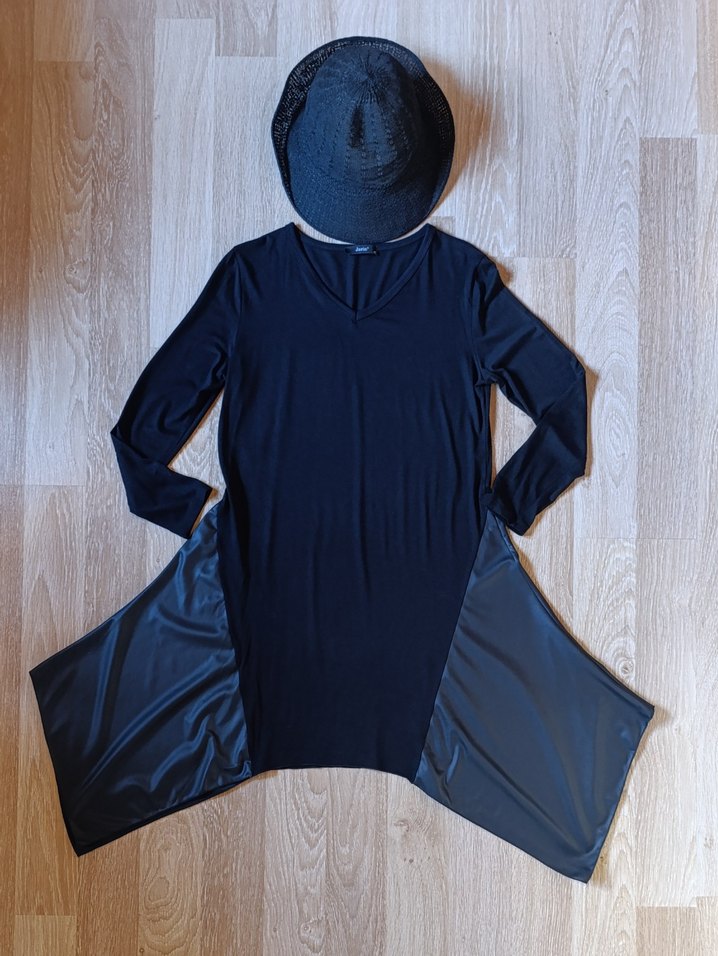 Jarin Marka,Siyah Uzun Kollu Asimetrik Kesim Elbise - Görsel 3