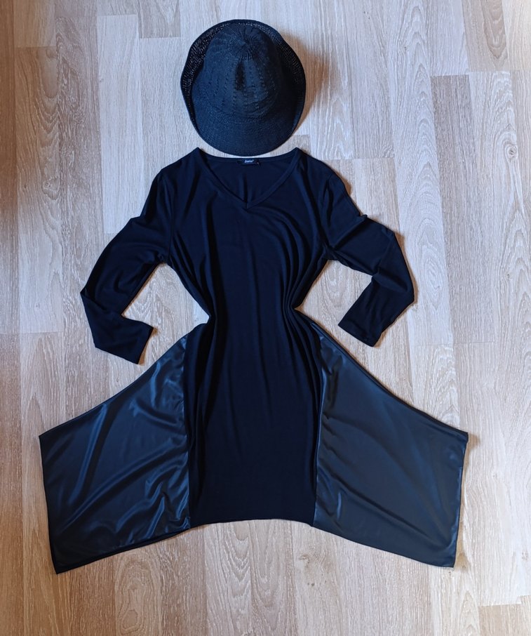 Jarin Marka,Siyah Uzun Kollu Asimetrik Kesim Elbise - Görsel 4