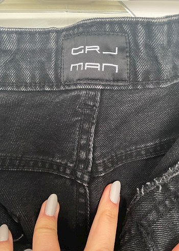 44 Beden SİYAH DÜĞMELİ ERKEK BAGGY JEANS