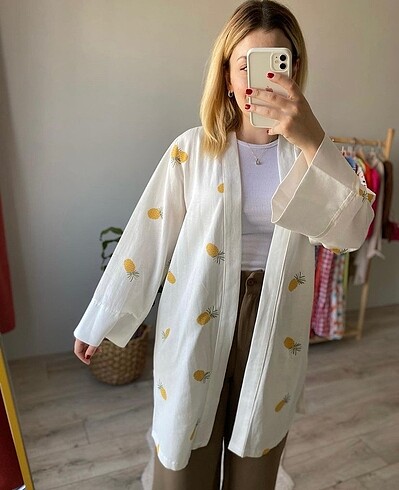 Zara Desenli Kimono Keten Ceket ????
