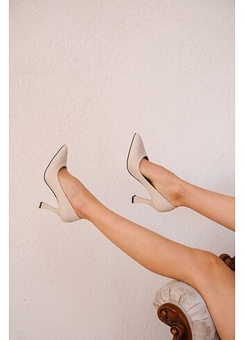 36 Beden ten rengi Renk Olba Bej Cilt Stiletto Ayakkabı