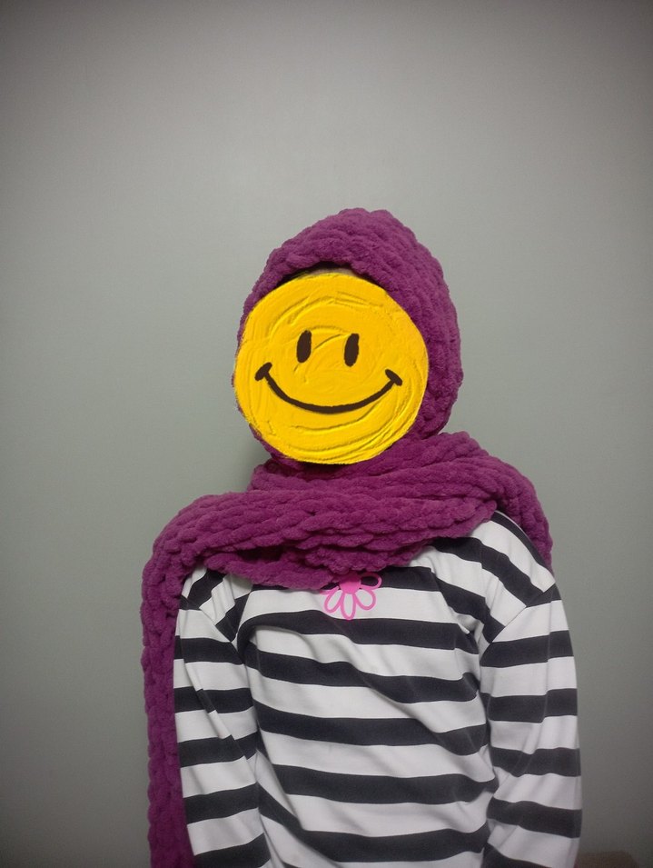 El emeği göz nuru Mor Örgü Çocuk Atkı Kapüşonlu - Görsel 2