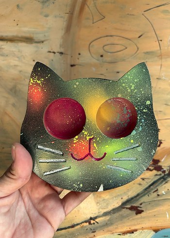 Beden çeşitli Renk Kedi Kafası Mumluk