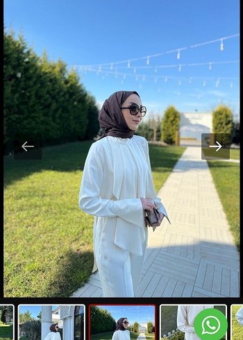 s Beden Uzun kollu tesettür kadın krem takım elbise noirre design