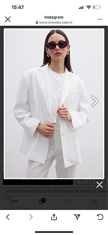 MANUKA OVERSIZE NATUREL BLAZER CEKET EKRU