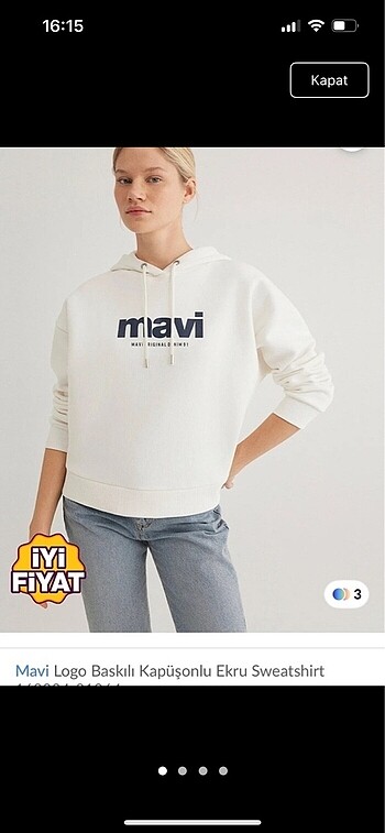 MAVİ marka beyaz sweatshirt