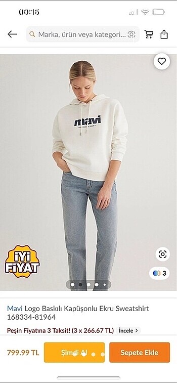 MAVİ marka beyaz sweatshirt - Görsel 2