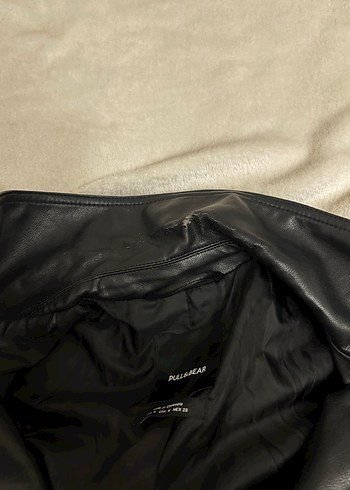 Kadın Siyah Deri Biker Ceket - Görsel 3