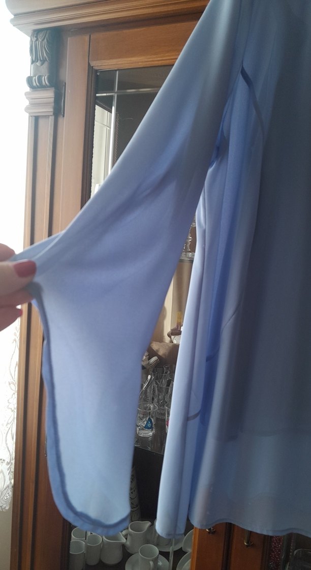 Düğmeli Uzun Mavi şık içi askılı buluz , üstü şık tunik - Görsel 3