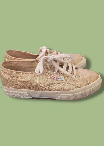 Superga Orijinal Superga Simli Altın Sneaker Spor Ayakkabı