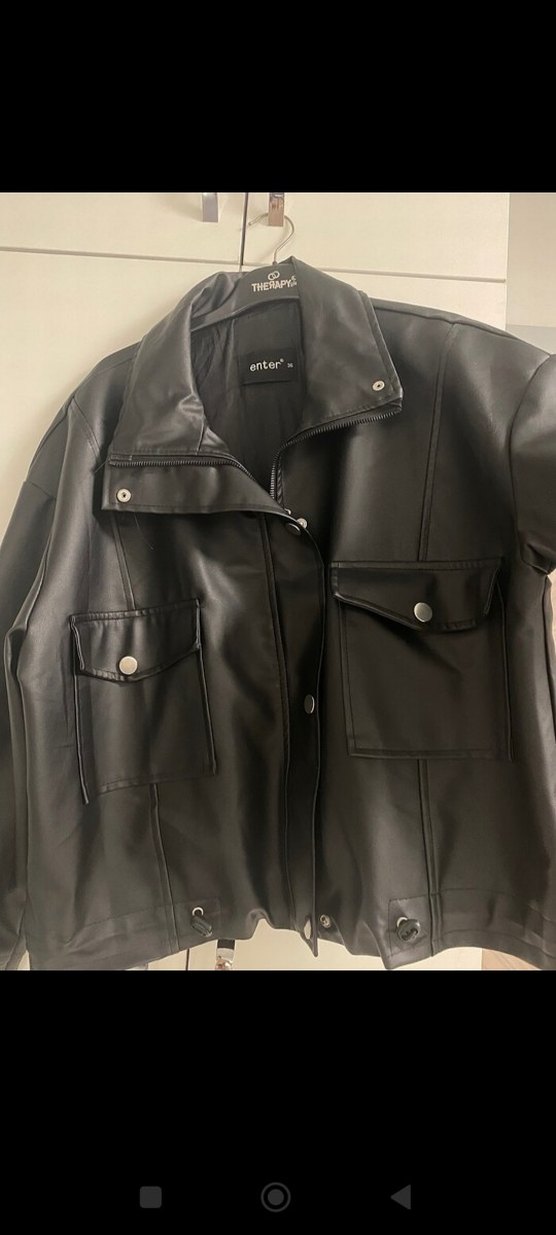 Siyah Deri Biker Ceket - Görsel 2