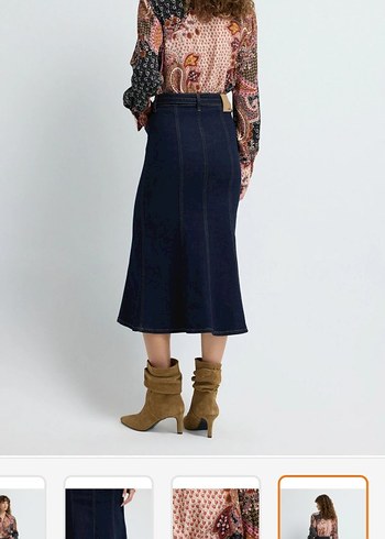 Kemerli Uzun Kot Etek - Görsel 3