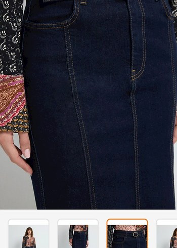 Kemerli Uzun Kot Etek - Görsel 4