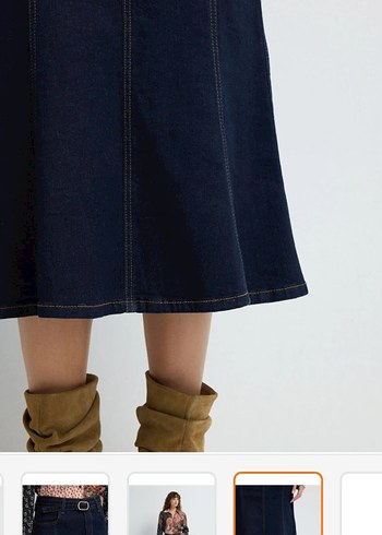 Kemerli Uzun Kot Etek - Görsel 5