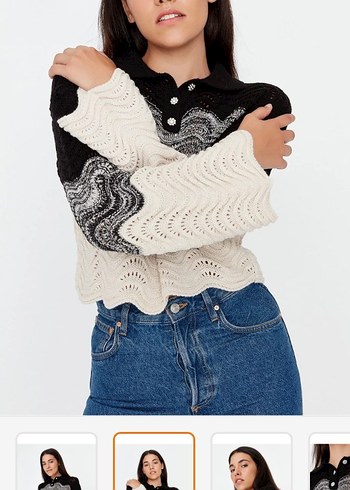 Renkli triko kazak - Görsel 5