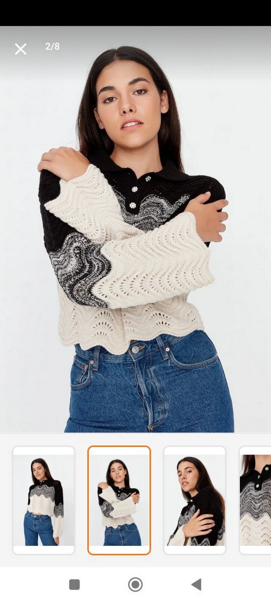 Renkli triko kazak - Görsel 5