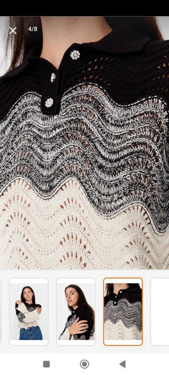 Renkli triko kazak - Görsel 4