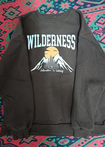 Kahverengi Baskılı Kadın Sweatshirt - Görsel 2