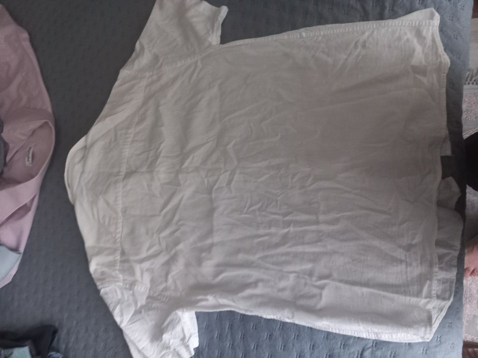 Kadın Keten Beyaz Kısa Kollu Gömlek - Görsel 2