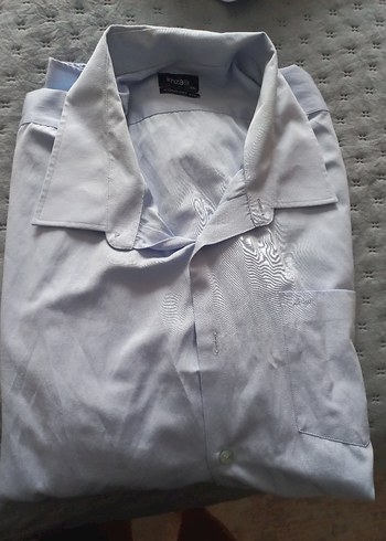 Gri Kısa Kollu Erkek Gömlek - Görsel 3